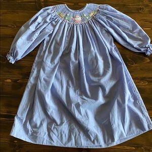 Long Sleeved Smocked Tea Party Dress